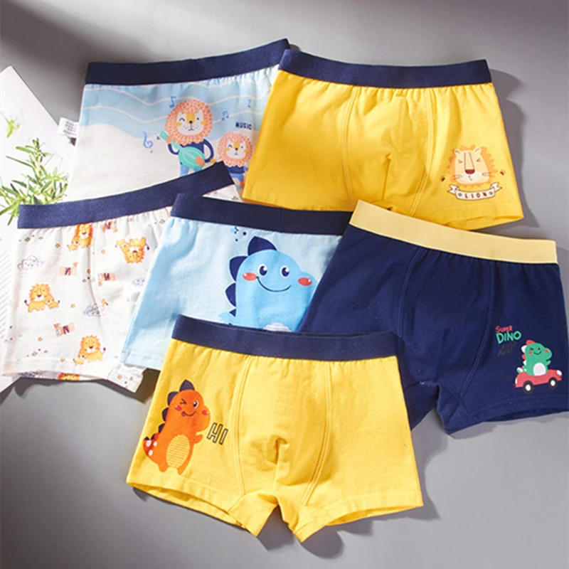 Kids Children Boys Underwear Set Cute Print Briefs Shorts Cotton Underwear  Trunks 3PCS Baby Girl Panties (Blue, 12-18 Months)