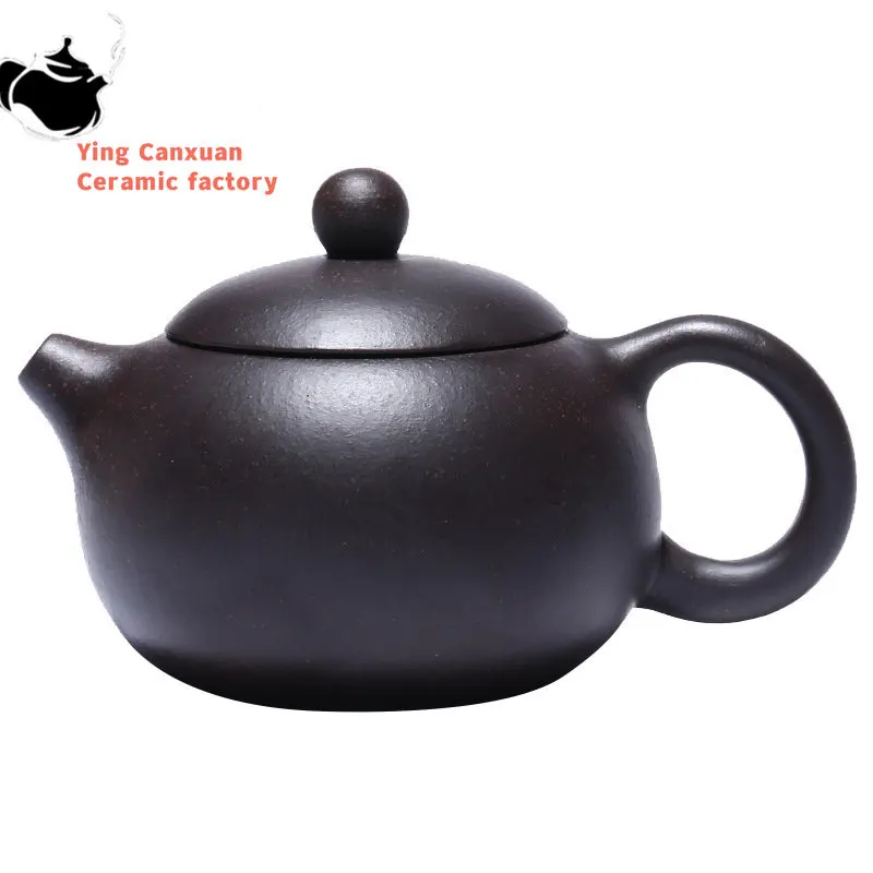 

140ml Tradition Zisha Xishi Filter Tea Pot Chinese Yixing Purple Clay Teapot Raw Ore Black Gold Sand Tea Kettle Handmade Teaware