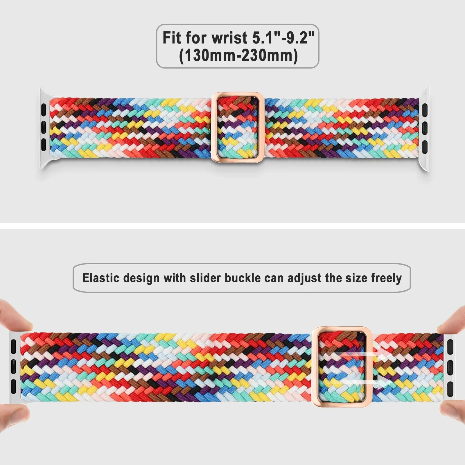 Braided Loop Strap For Apple watch Ultra Band 49mm 44 45mm 42mm 41mm Nylon Elastic belt Bracelet iWatch series 9 8 7 6 5 4 se 3
