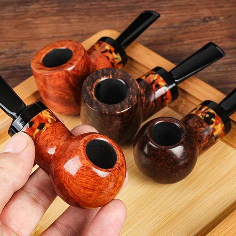프리미엄 브라이어 우드 흡연 파이프, 분위기 챔버, Photinia 애플 파이프, 큰 구멍, 수동 담배 파이프, 전문