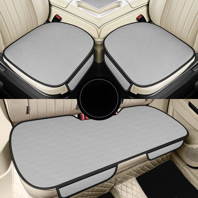 Cool Car Seat Cover Breathable Fabric Front Cushion Rear Three -piece