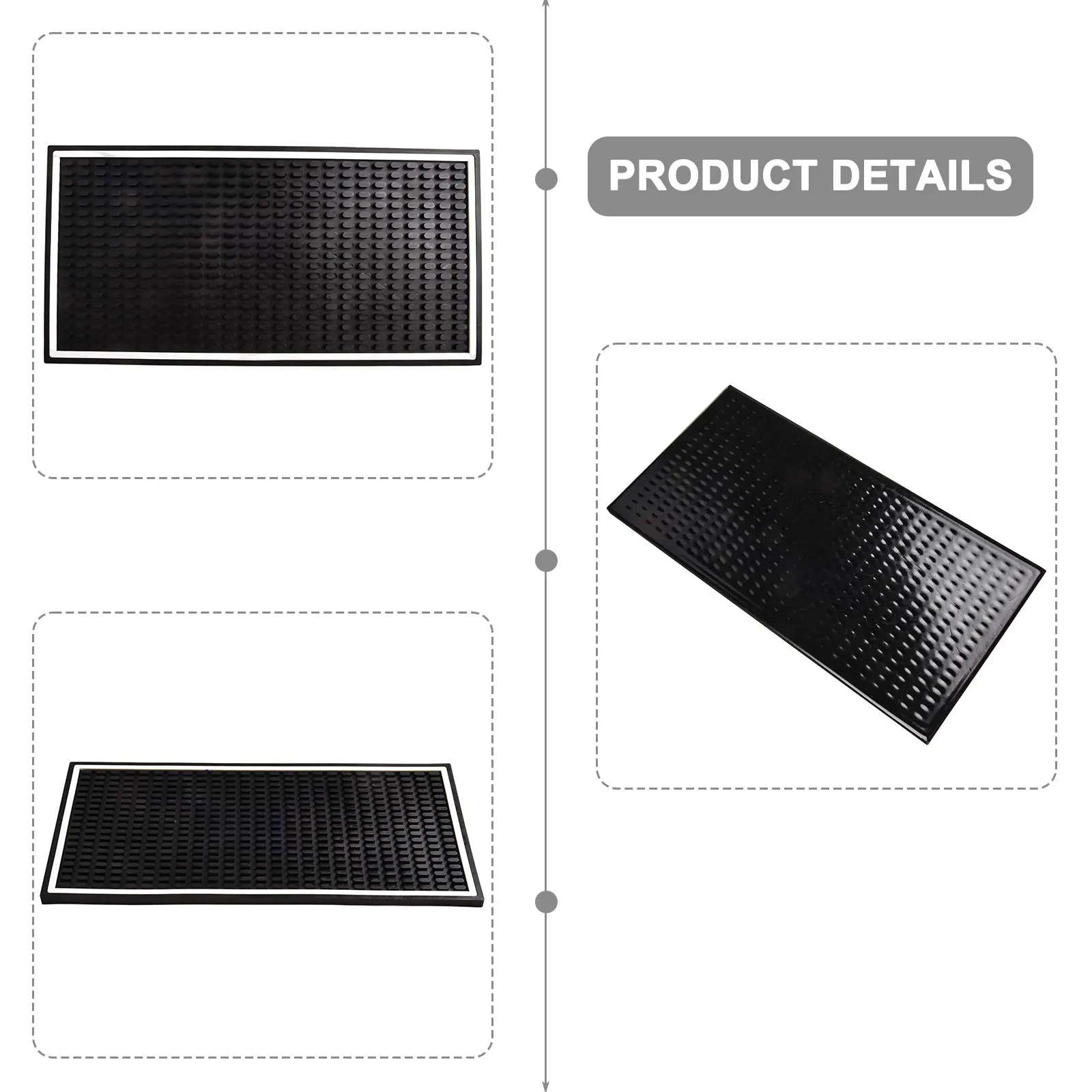 Cocktail Pad Bar Mat Decoration Drip Mat Non Slip Silicone 10*10CM/15*30CM/30*45CM Black Convenient High Quality