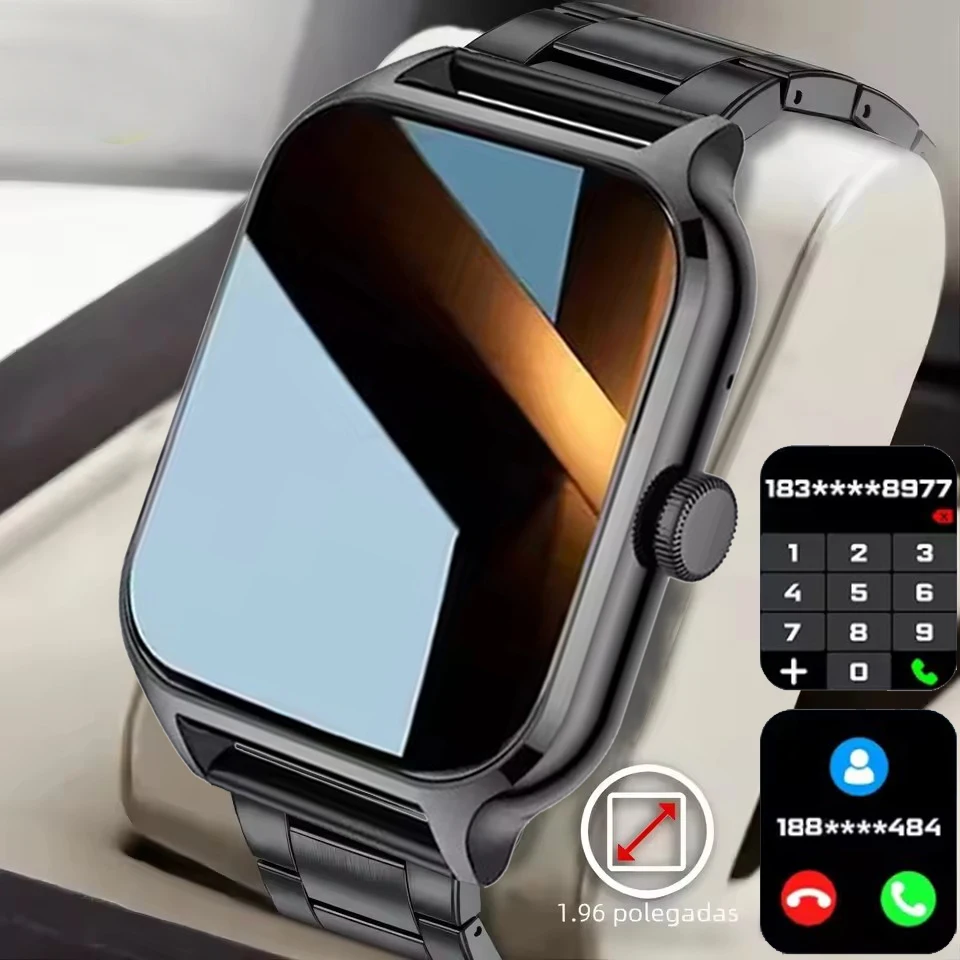 ساعة ذكية 2025 للرجال والنساء بشاشة لمس كاملة مقاس 2.01 بوصة، وتتبع معدل ضربات القلب، ومكالمات بلوتوث، ومقاومة للماء، وساعة رياضية ذكية لنظامي أندرويد وأي أو إس.