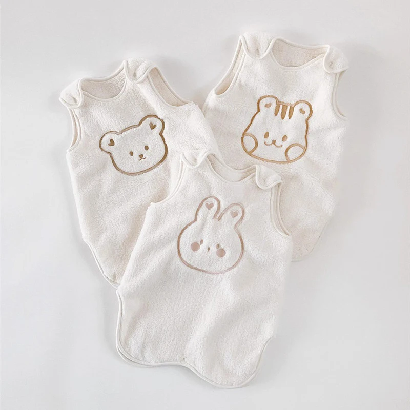 Kids Sleeping Bag Cartoon Baby Thick Warm Fleece Blanket Sleepers Soft Anti-kick