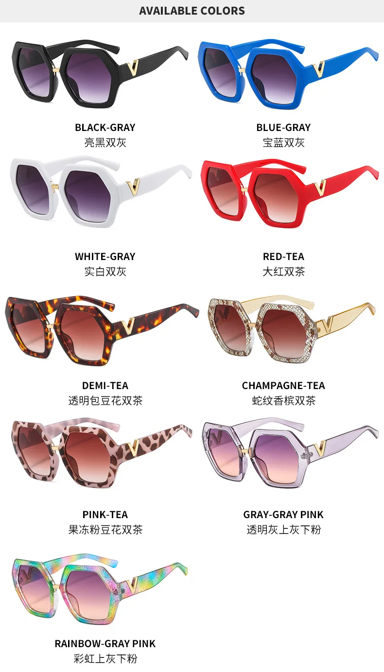 Fashion Big Frame Hexagon Occhiali da sole Donna 2023 Designer Occhiali oversize Occhiali da sole quadrati da uomo Occhiali da sole Gafas femminili_voghion.com