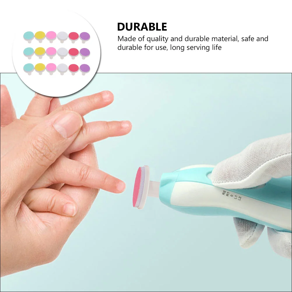 Nail Care Kit 18Pcs Baby Nail File Refill Grinding Heads Polish Disc Replacement Pad Electric Clipper Pads