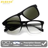 BLMUSA Square Large Frame 2-in-1 Magnetic Glasses Men Fashion Optical Multifocal Prescription Sunglasses Outdoor Driving Glasses