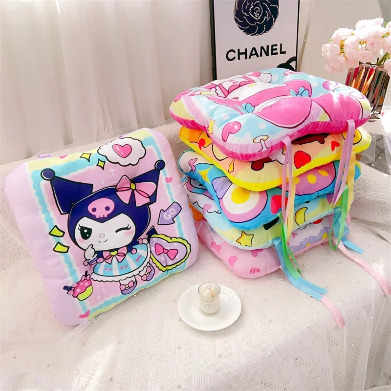 Sanrio Cartoon Printed Seat Cushion Chair Kuromi My Melody Hello Kitty Back Cushion Floor Home Decor Non-slip Gifts Girl 4