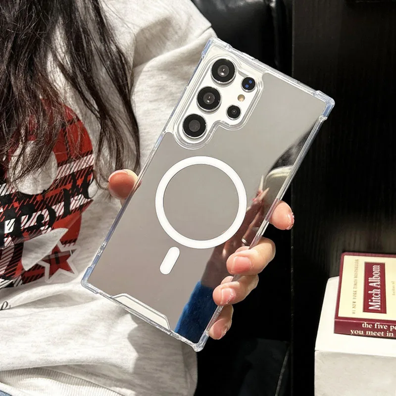 Elegant Shockproof Mirror Phone Case with Reflective Back Cover