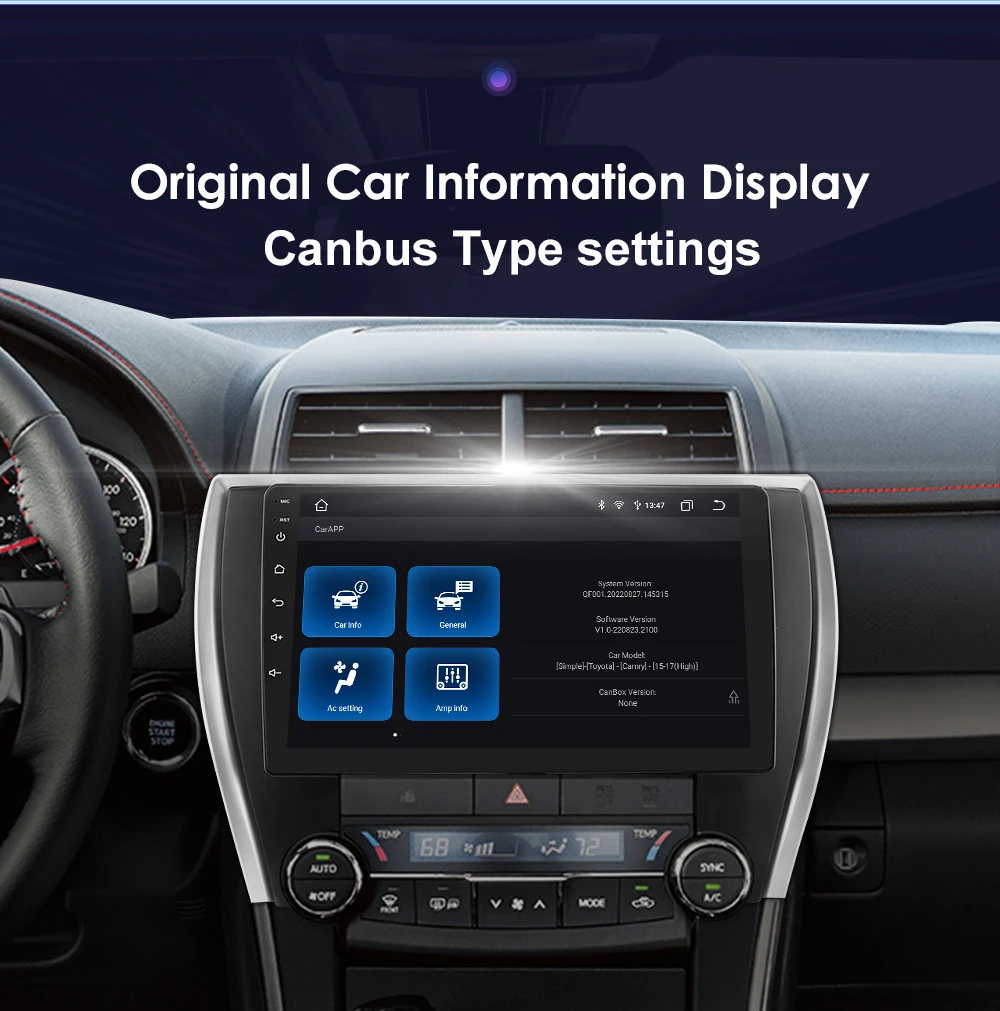 Hizpo Car Radio Player Head Unit Plug And Play For Toyota Camry 2015-2017 North America Version GPS Navigation Android Auto DSP