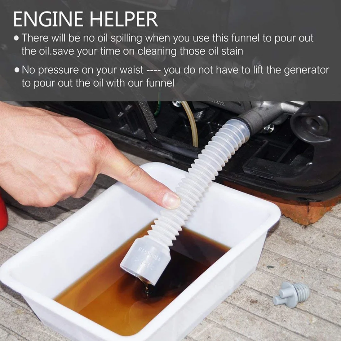 Portable Inverter Generator Oil Change Funnel for WEN Generator 56200I Yamaha Ef2000ISv2 EF2200IS Westinghouse WH2200I generator oil funnel
