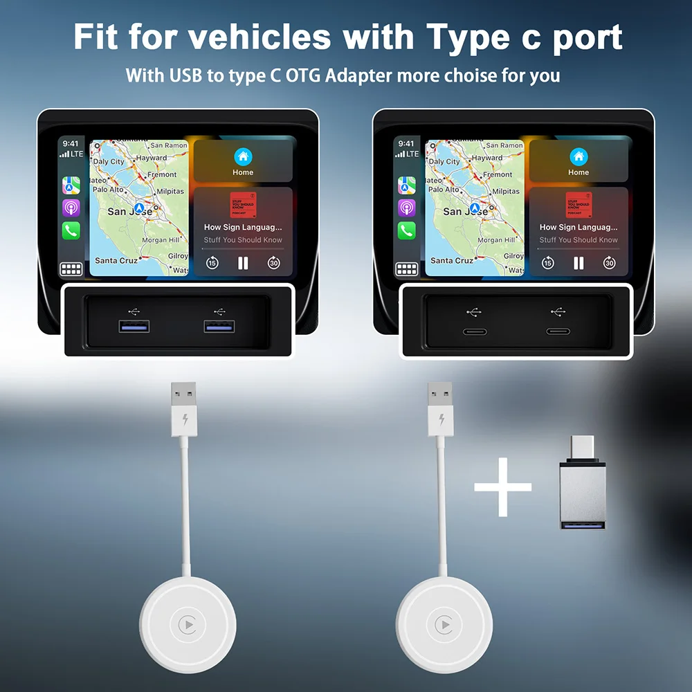 Adaptateur CarPlay sans fil PDTO pour iPhone Apple CarPlay Dongle