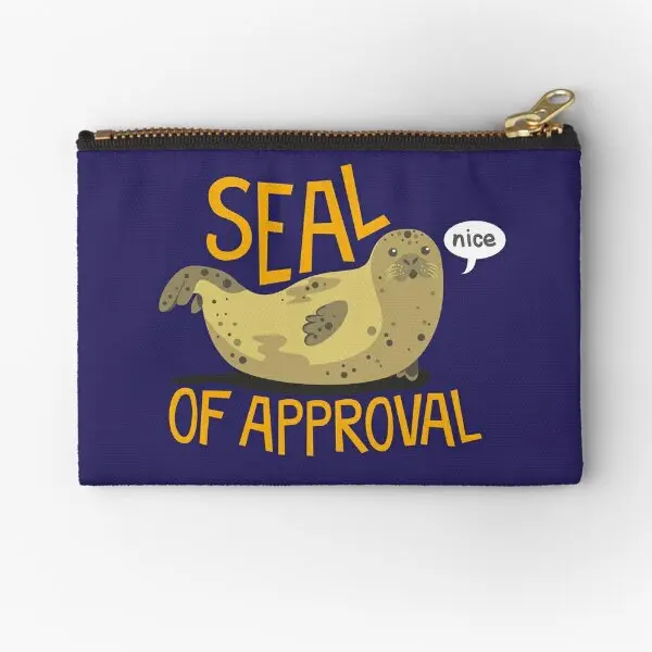 

Seal Of Approval Zipper Pouches Men Women Money Packaging Wallet Underwear Socks Panties Pure Cosmetic Pocket Coin Key Bag