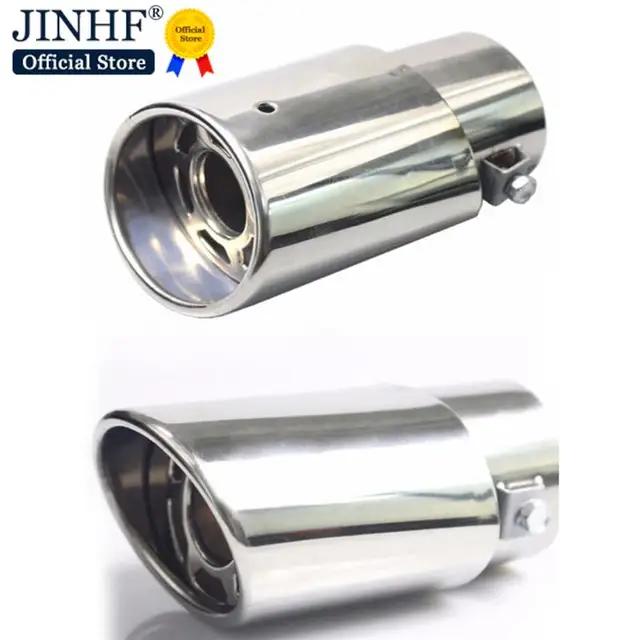 1pc Chrome Trim Modified Car Liner Pipe Stainless Steel Car Exhaust Muffler Tip Pipe Exhaust System