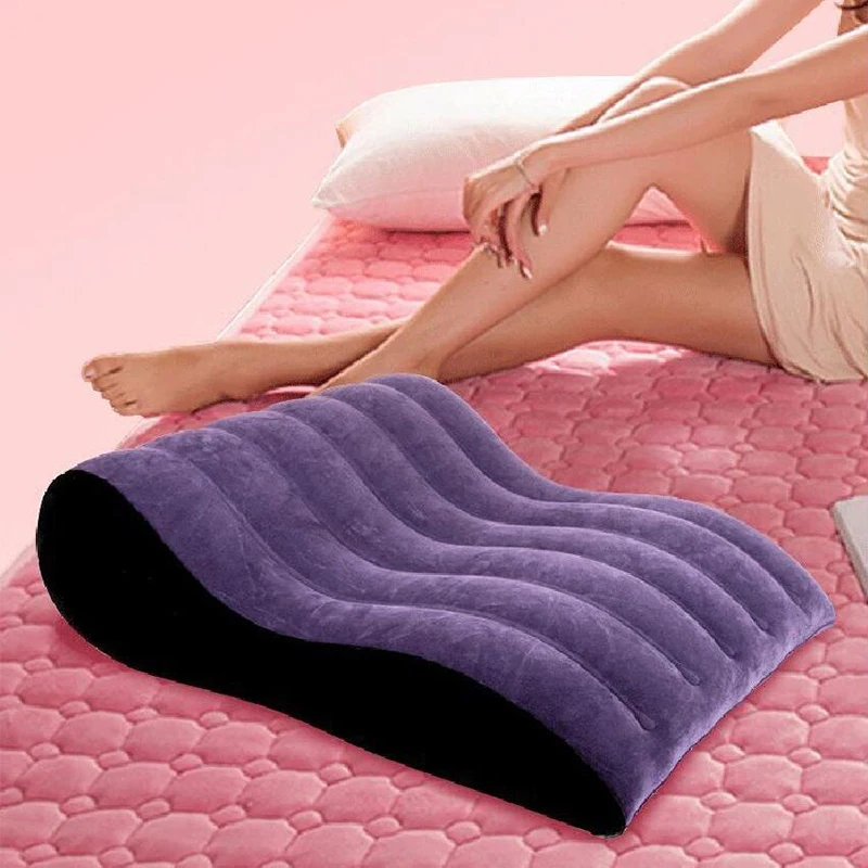 Inflatable Sofa Bed Flocking Adults Rest Pillow Love Aid Night Body Positions Support Cushion Couples Furnitures Home Air Pad