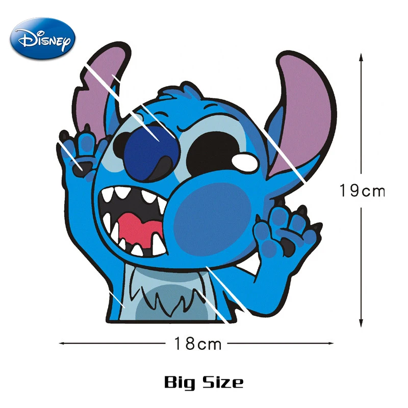 Disney Stitch Car Sticker Kawaii Anime Figure Stitch Auto Window Driving Mirror Decals Rear Windshield Stickers Deco