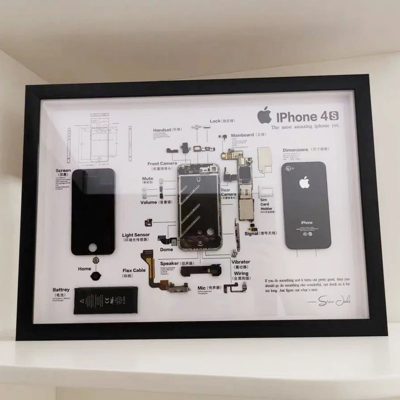 Disassembled Mobile Phone Frame Display Ornamental Parts Modern Simplici Resin Rectangle Home Decor Unassembled Picture Frame