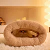 ​​Cozy Burrow Bed: Thermal Winter Cat Cave with Enclosed Sleeping Bag Design - Snuggle Sanctuary for Anxious Cats & Small Dogs 4