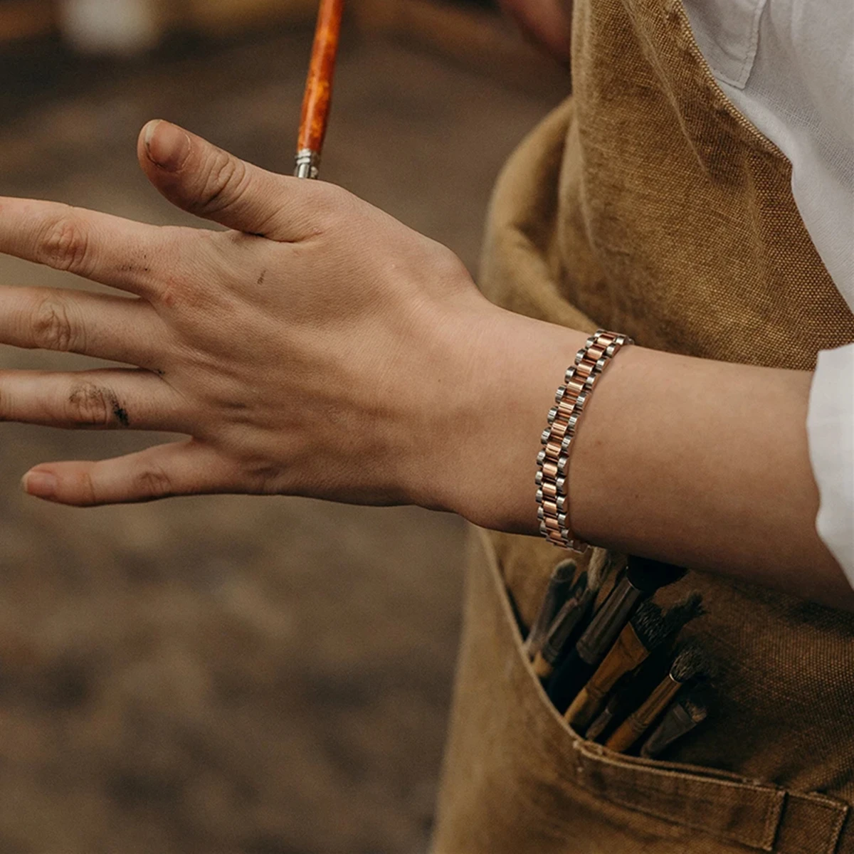 3500 Gauss Strong Magnetic Titanium Steel Bracelet Korean Stainless Steel Health Germanium Energy Jewelry