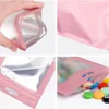50pcs Colorful Zipper Mylar Bags Visible Window Waterproof Aluminum Foil Plastic Seal Bags Packaging Gift Candy Coffee Bean 6