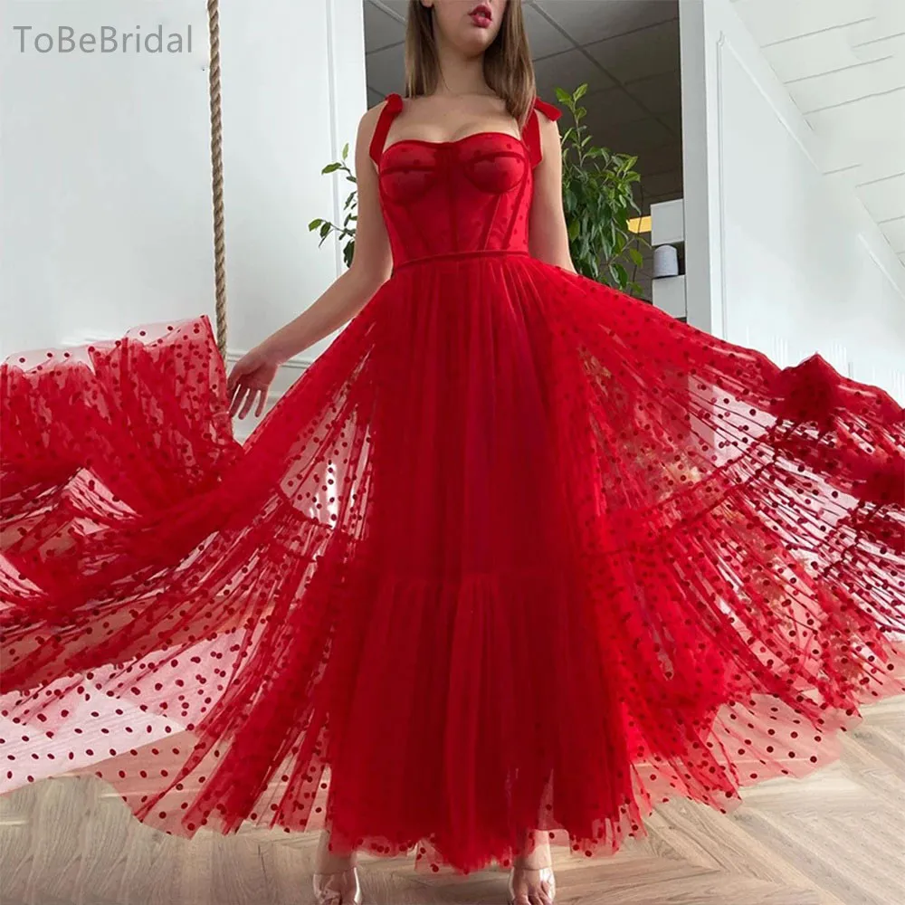 

ToBeBridal A-Line Red Layered Tulle Graduation Dress Sweetheart Collar Sleeveless Corset Lace Up Party Dress Formal Prom Gown