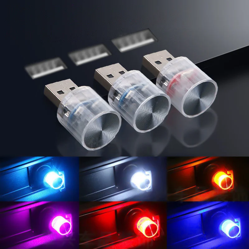 

Car USB Ambient Light DJ RGB Mini Colorful Nightlight Led Interface Holiday Party Atmosphere Neon Interior Lamp PC Laptop Light