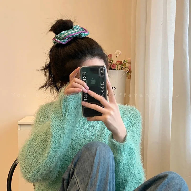 2023 kawaii Plaid Haar gummis Frauen Mädchen Kind niedlichen elastischen Haar Gummibänder Zubehör Krawatte Haar Ring Seil Kopfschmuck Ornament – Detail 8