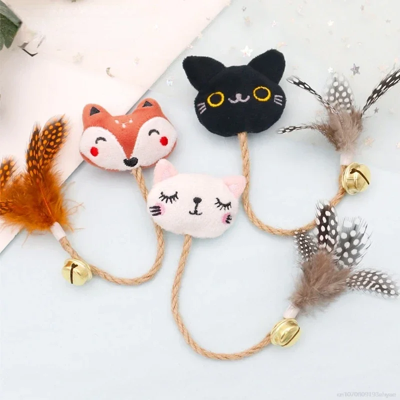 

Cat Toy Feather Bell With Catnip Funny Cat Animal Shape Doll Pet Hemp Rope Molar Rod Pet Kitten Supplies Teeth Chewing Toy