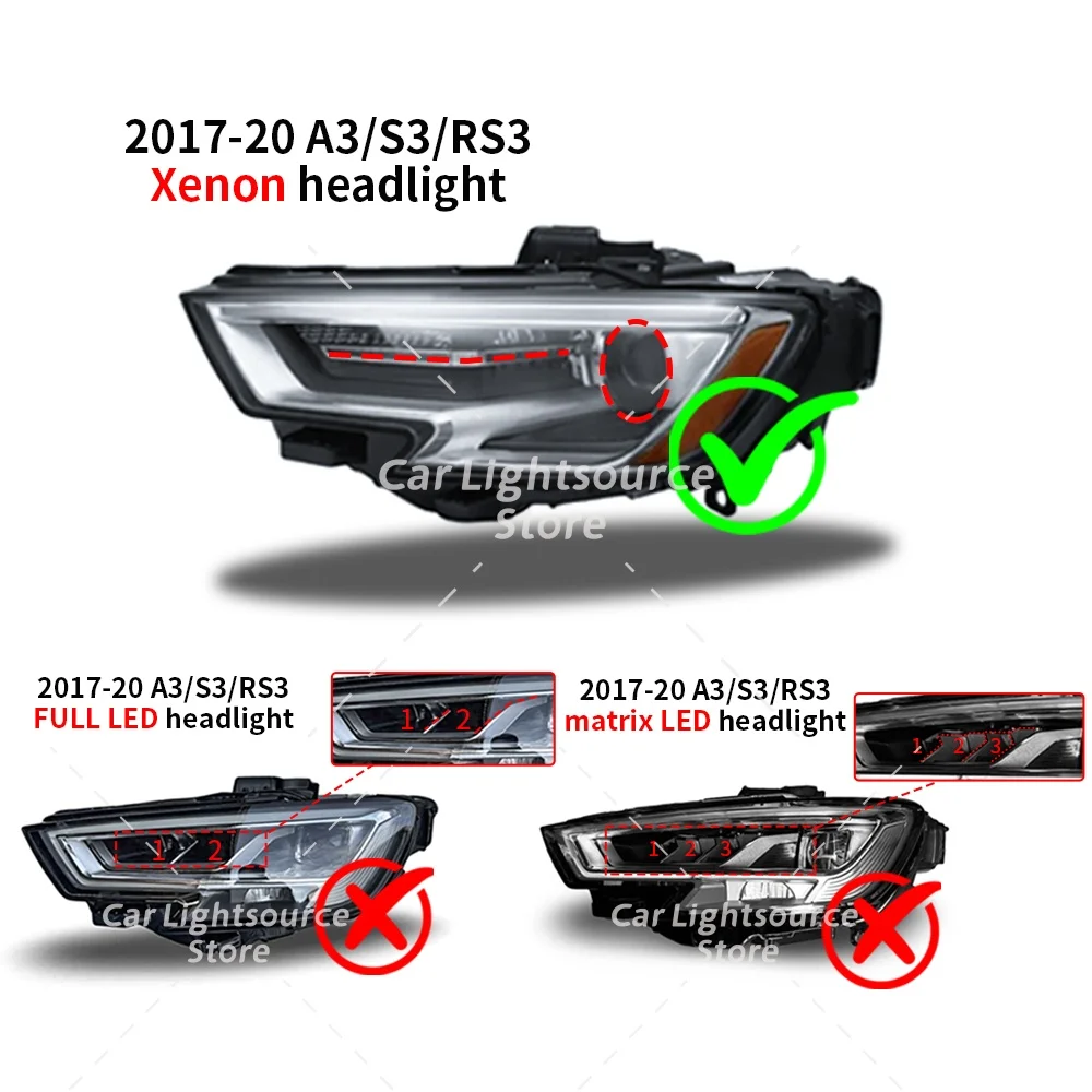 옐로우 DRL LED 보드 앰버 블루 레드 아우디 A3 S3 8V 2017-2020 제논 헤드라이트 주간 주행등 모듈 8V0998473 8V0998474