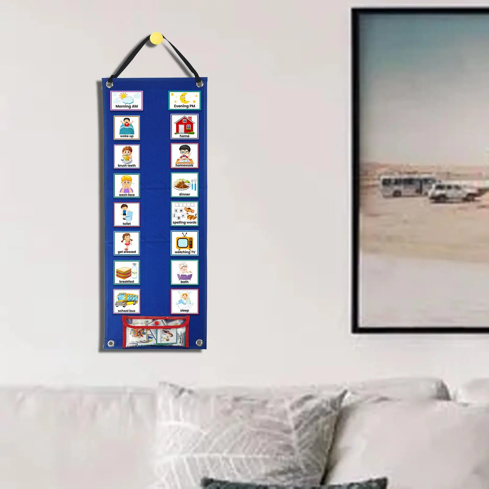 어린이 시각적 일정 달력 70개 시각적 일정 카드 