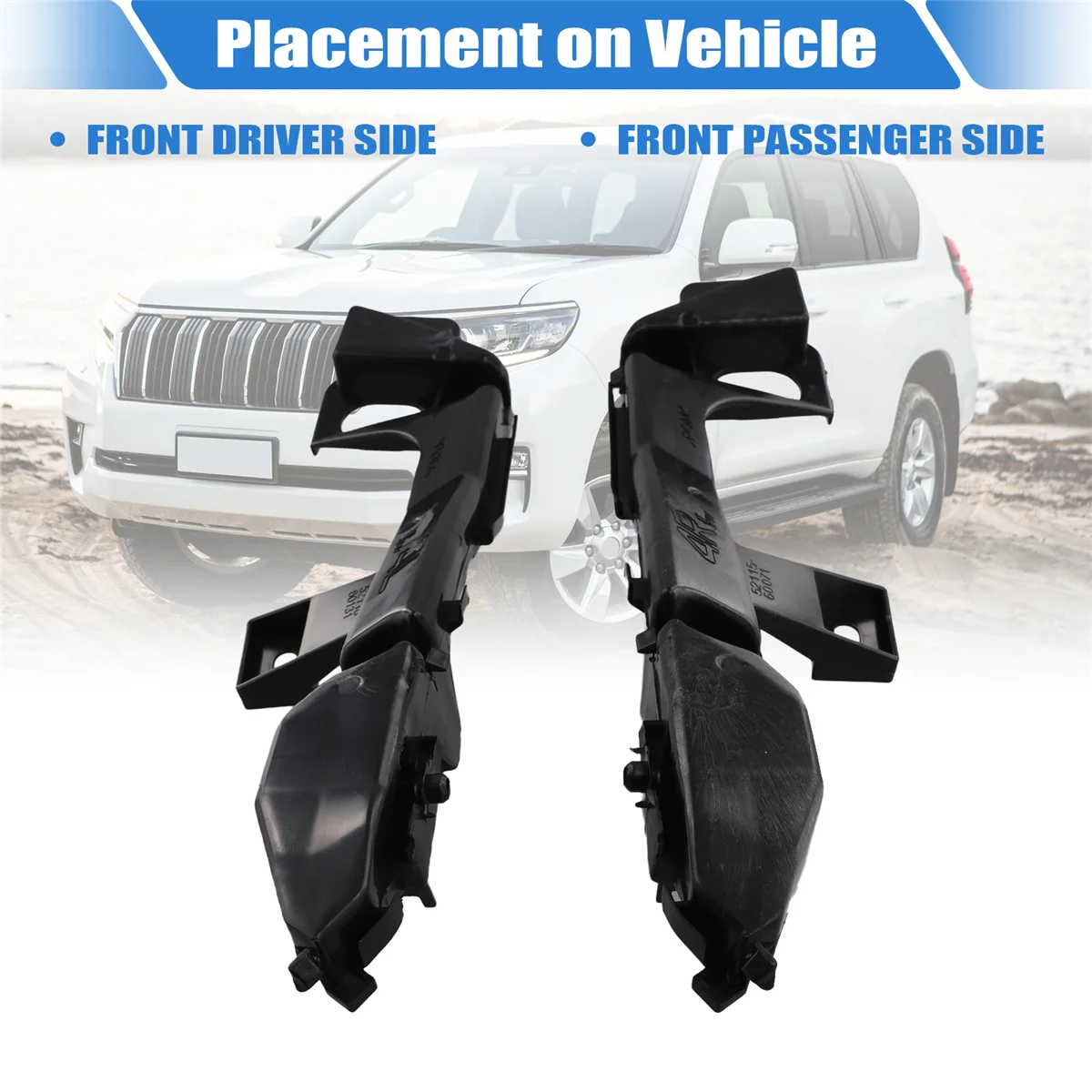 1 Pair Front Bumper Support Bracket 52116-60131 52115-60071 for Toyota Land Cruiser Prado 120 2002-2009&mdash;L49A