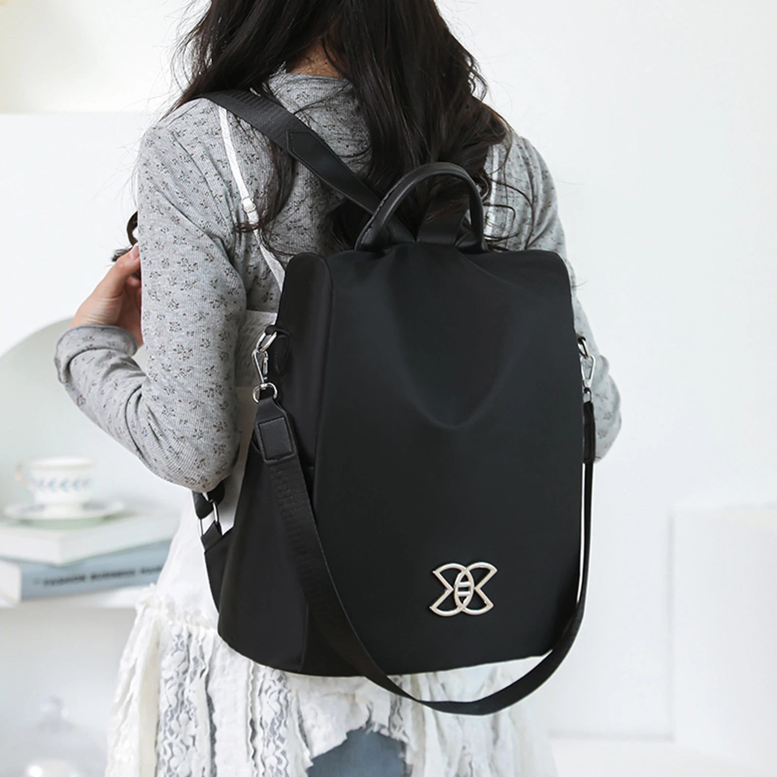 여성용 옥스포드 레저 숄더백 대용량 컨버터블 데이팩 짧은 여행을 위한 캐주얼 데이팩 휴대폰 책 간식