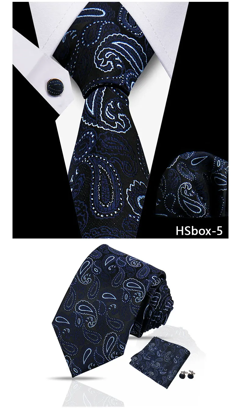 Mann Krawatte Set Luxus 8CM Krawatte Für Männer Business Einstecktuch Manschettenknöpfe 3 stücke Set Anzug Für Hochzeit bräutigam Trauzeuge Shirts Gravata – Detail 20