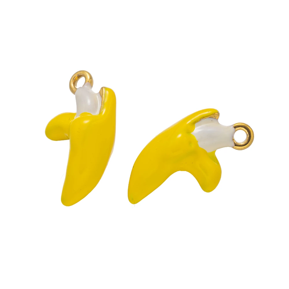 2 Stück Edelstahl Banane Erdbeere Charms Anhänger für DIY Halsketten Armbänder Schmuckherstellung Zubehör Zubehör Erkenntnisse – Detail 3