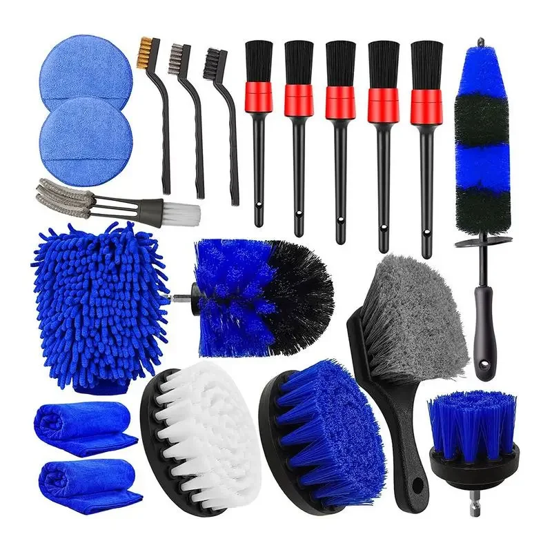 

Brush 20 Pieces Long Soft Tire Brush Car Detailing Kit Easy Reach Wheel And Rim Brush Set For Cars Trucks Great To Clean