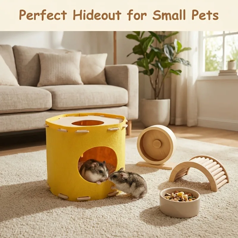 Maisonnette en feutrine pour petits animaux nid douillet rongeurs_voghion.com
