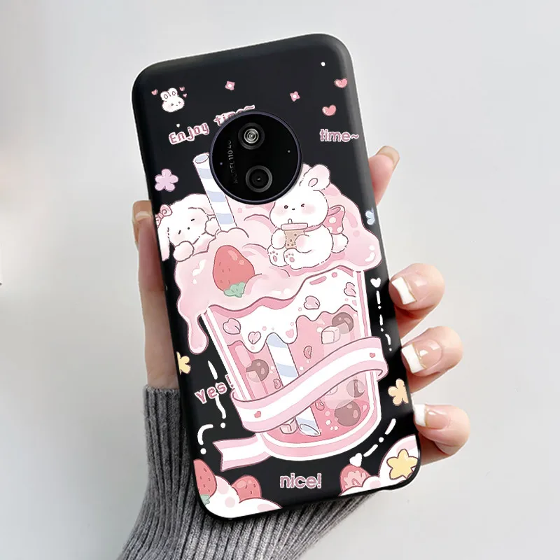 Aesthetic Shockproof Black Silicone Case with Sunset Pattern