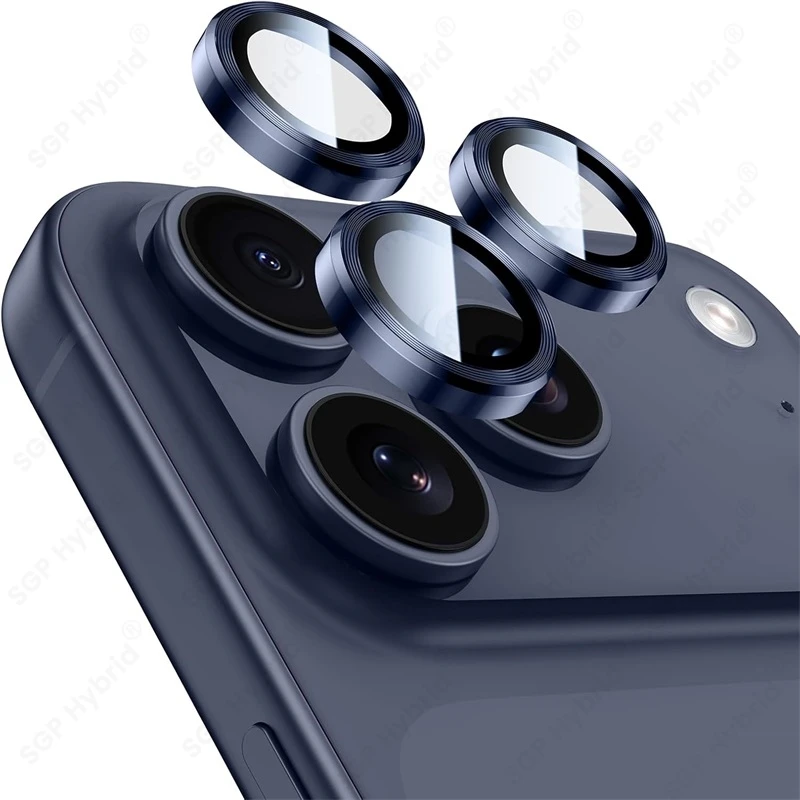 i17 ProMax Metal Ring Camera Glass For Apple iPhone17 iPhone 17 Pro Max Alloy Lens Film i Phone Air iFone iHone 17Pro 17ProMax 1