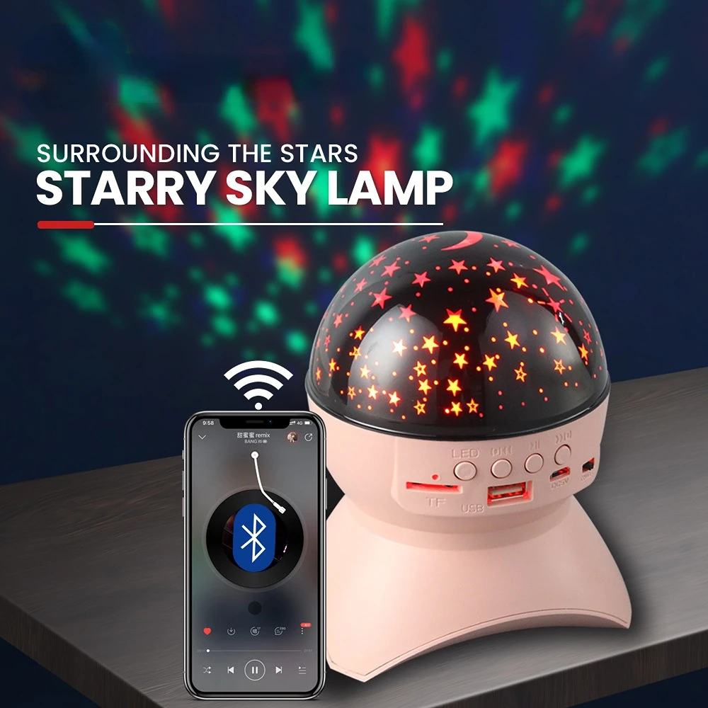 

Миниатюрный светодиодный сценический светильник Dream Sky, беспроводной, с Bluetooth, маленький ночсветильник, комнатный RGB проектор, атмосферсветильник льник на день рождения