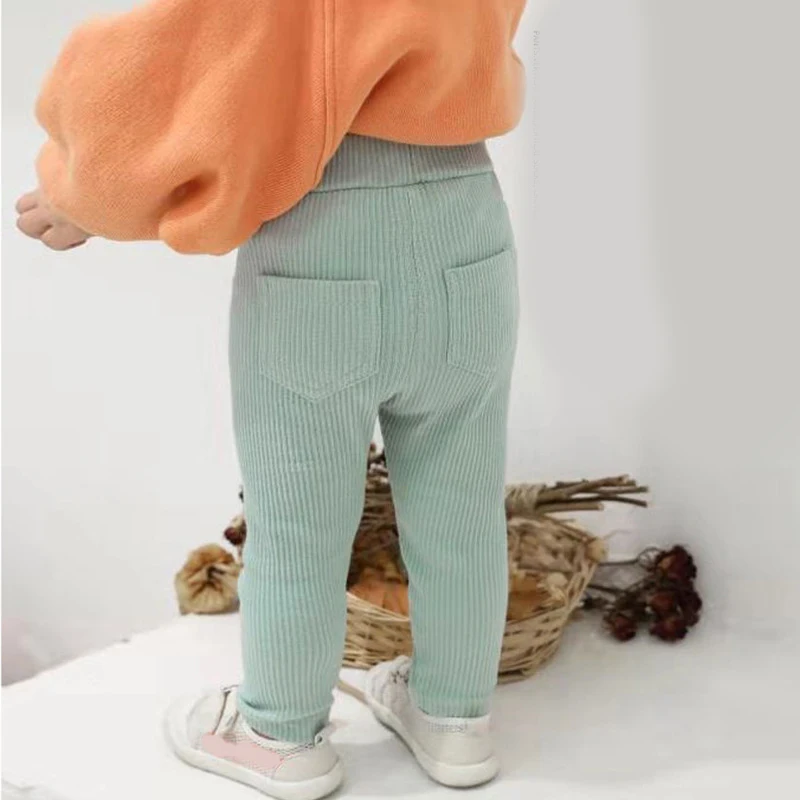 곰 리더 여아 레깅스 코튼 팬츠, 2023 봄 가을 어린이 바지, 솔리드 롱 팬츠, 어린이 패션