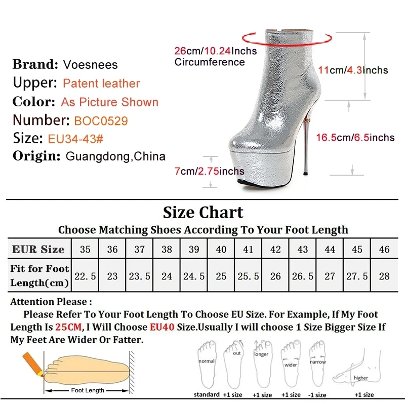 Big Size Platform Boots Women Fetish Stripper Pole Dance Shoes Red Patent Leather 16.5CM Extreme High Heels Stiletto Ankle Boots