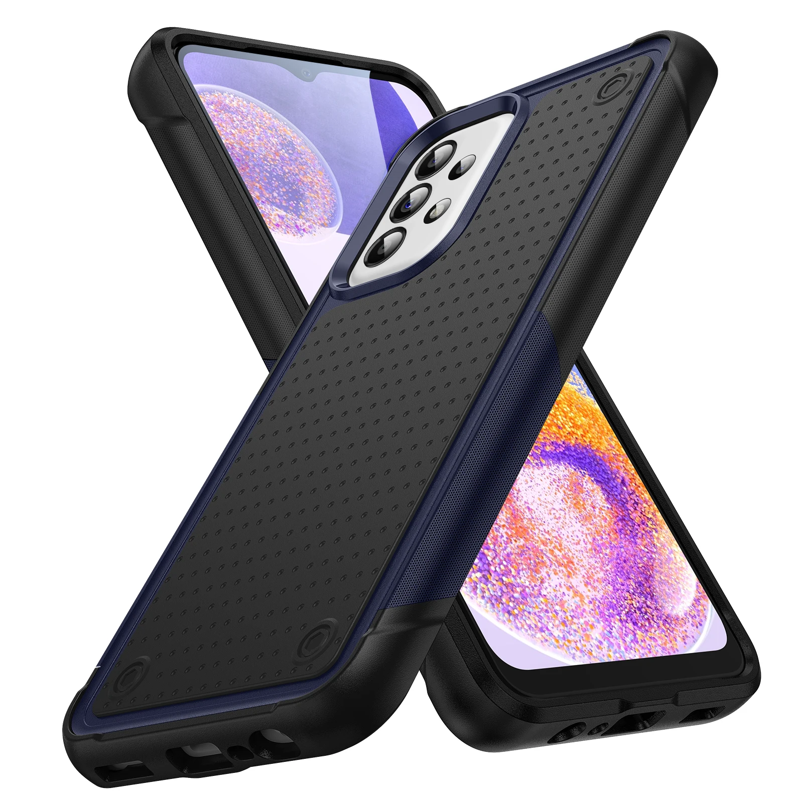 Durable Shockproof Armor Phone Case with Soft TPU Frame and Hard Plastic Back Cover