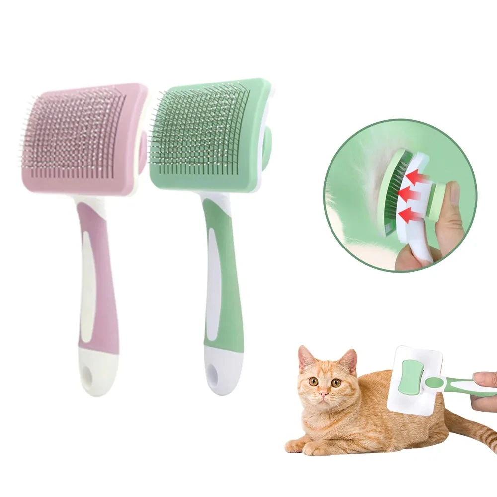 

Cat Brush Self Cleaning Slicker Dog Brush Removes Loose Hair Mats Tangles Comb Soft Dog Puppy Pet Grooming Tool Cat Accessories