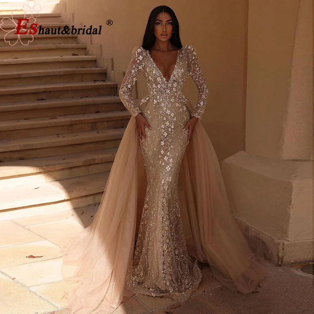 Grey Mermaid Elegant Avond Jurken 2025 Luxe Kralen O-hals Korte Voor Vrouwen Party LA71697 main image 0