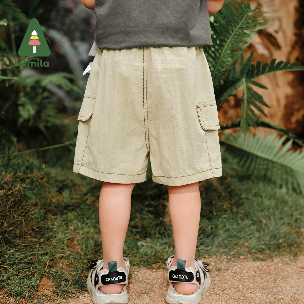 Amila Summer New Boys Bottom Cargo Style Fashion Sports Breathable Shorts Children's Clothing 0-6Y