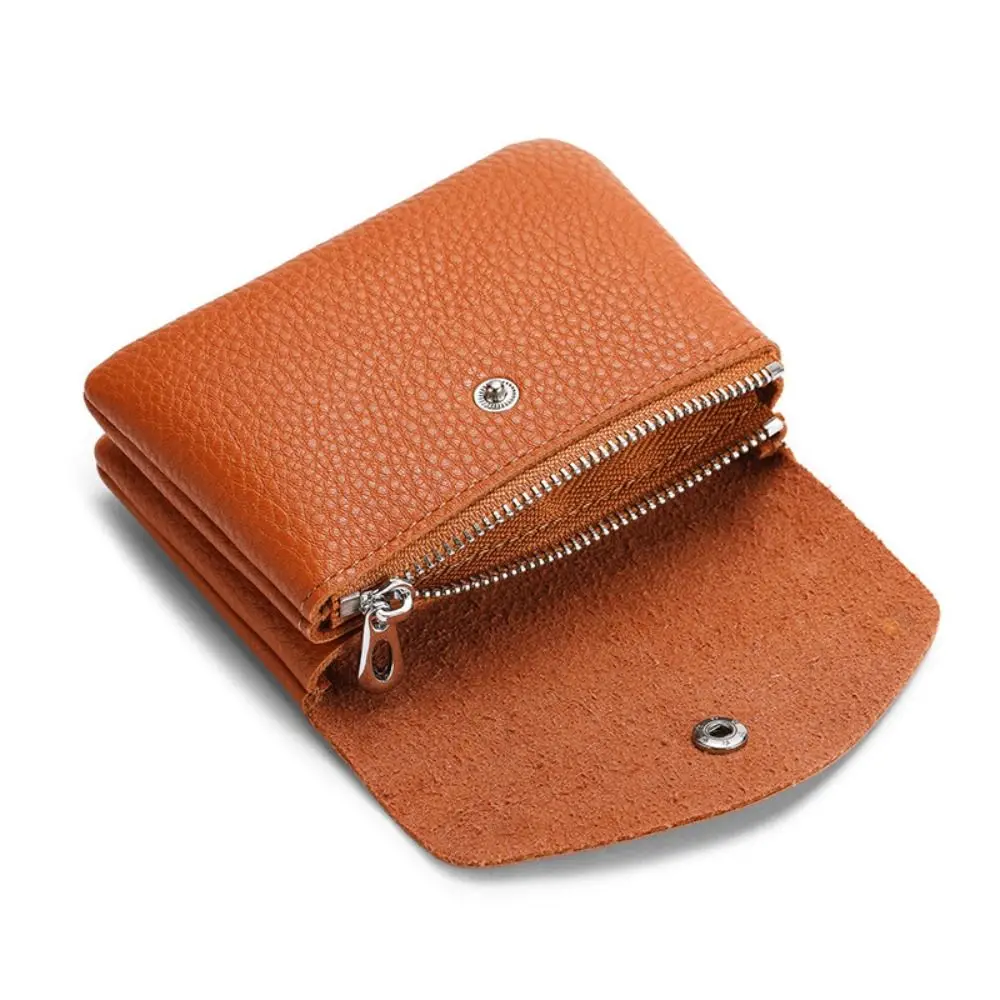 Mode PU Leder Frauen Kurze Brieftasche Einfarbig Haspe Design Kreditkarte Halter Mini Geld Tasche Frauen Mädchen – Detail 3
