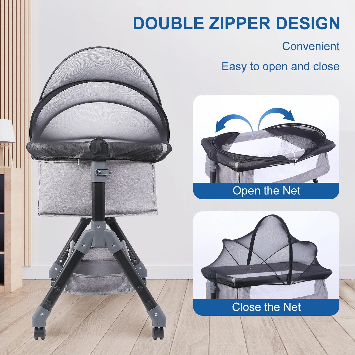 Mosquito Net for Baby Bed Four Seasons Universal Newborn Baby Removable Portable Ventilate Foldable Encrypted Crib Protectors 4