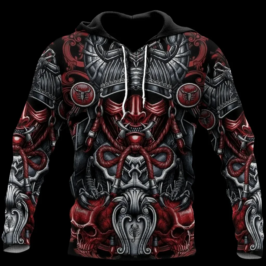 thumbnail image 1 of Sudadera con capucha para hombre nueva con estampado 3D de tatuaje de samurái japonés, tendencia de moda, ropa de manga larga estilo Y2K para hombre, 1 of 5