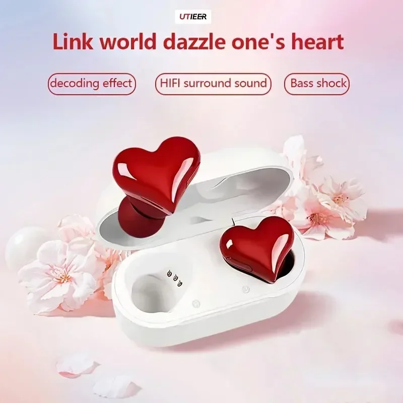 

Heart-shaped In Ear Wireless Bluetooth Earphones With Noise Reduction 5.3 Cute And Fashionable Appearance Gift For Girl Ax30