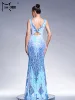 Missord New V Neck Cutout Vestidos Sequin Mermaid Evening Gown Wedding Birthday Party Formal Occasion Cocktail Maxi Prom Dresses 2